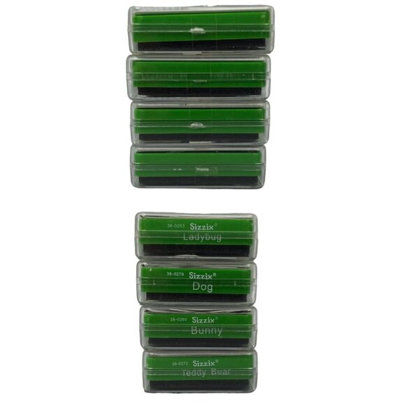 Sizzix Originals Small Green Die Lot Ladybug Dog Bunny Teddy Bear Paper Crafting - Picture 11 of 12